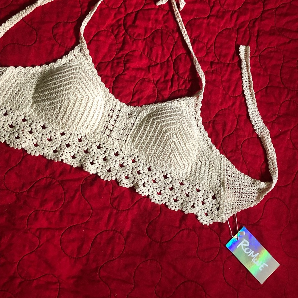 Tie Halter Crochet Top
